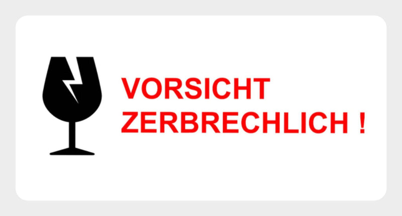 Hinweisaufkleber "Vorsicht zerbrechlich!" im Spenderkarton 60x30 mm / 250 Stück - adressaufkleber-fabrik.de