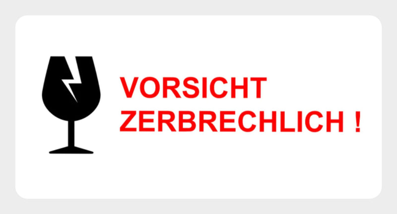 Hinweisaufkleber "Vorsicht zerbrechlich!" im Spenderkarton 60x30 mm / 250 Stück - adressaufkleber-fabrik.de